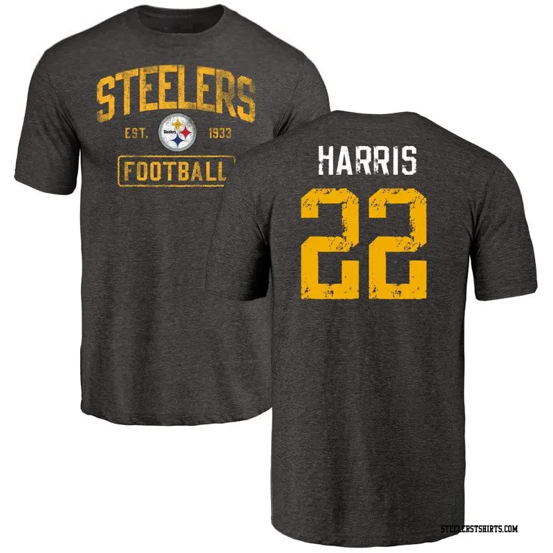 Men's Pittsburgh Steelers ＃22 Najee Harris Black Distressed Name & Number T-Shirt