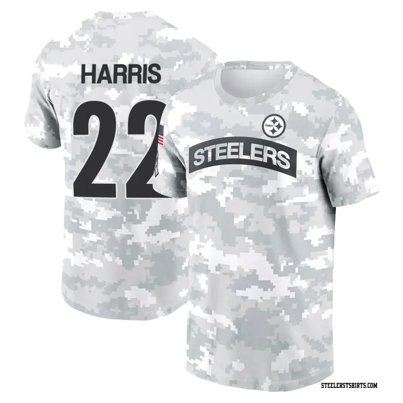 Men's Pittsburgh Steelers ＃22 Najee Harris Camo Arctic 2024 Salute to Service Performance T-Shirt