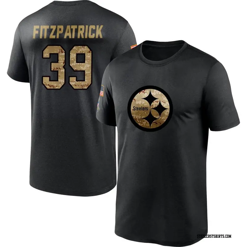 Men's Pittsburgh Steelers ＃39 Minkah Fitzpatrick Black 2020 Salute To Service Performance T-Shirt