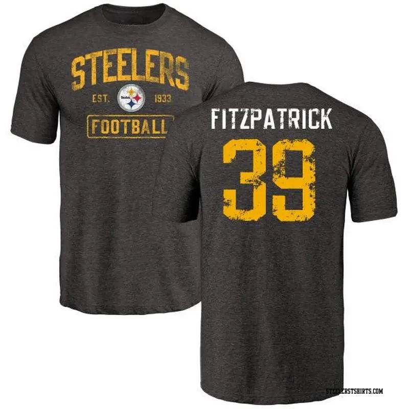 Men's Pittsburgh Steelers ＃39 Minkah Fitzpatrick Black Distressed Name & Number T-Shirt