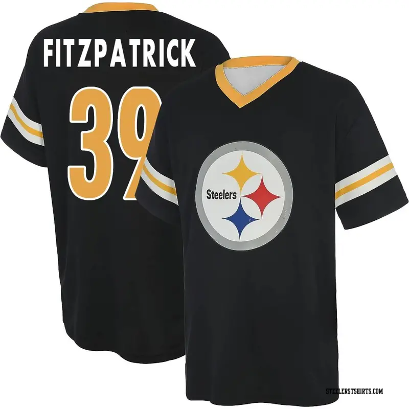 Men's Pittsburgh Steelers ＃39 Minkah Fitzpatrick Black Name & Number Game Day V-Neck T-Shirt