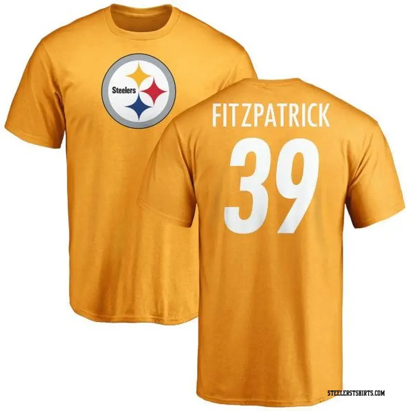 Men's Pittsburgh Steelers ＃39 Minkah Fitzpatrick Gold Name & Number Logo T-Shirt