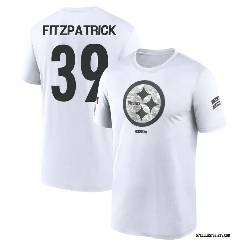 Men's Pittsburgh Steelers ＃39 Minkah Fitzpatrick White 2024 Salute to Service Performance T-Shirt