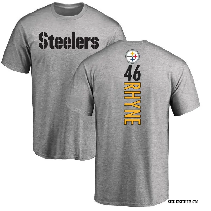 Men's Pittsburgh Steelers ＃46 Forrest Rhyne Ash Backer T-Shirt