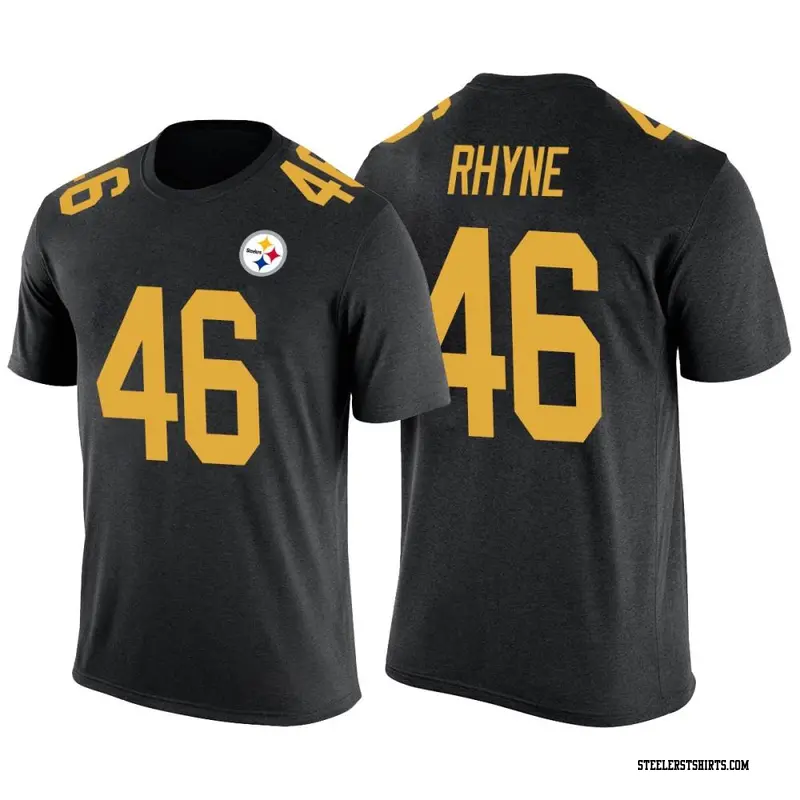 Men's Pittsburgh Steelers ＃46 Forrest Rhyne Black Color Rush T-Shirt