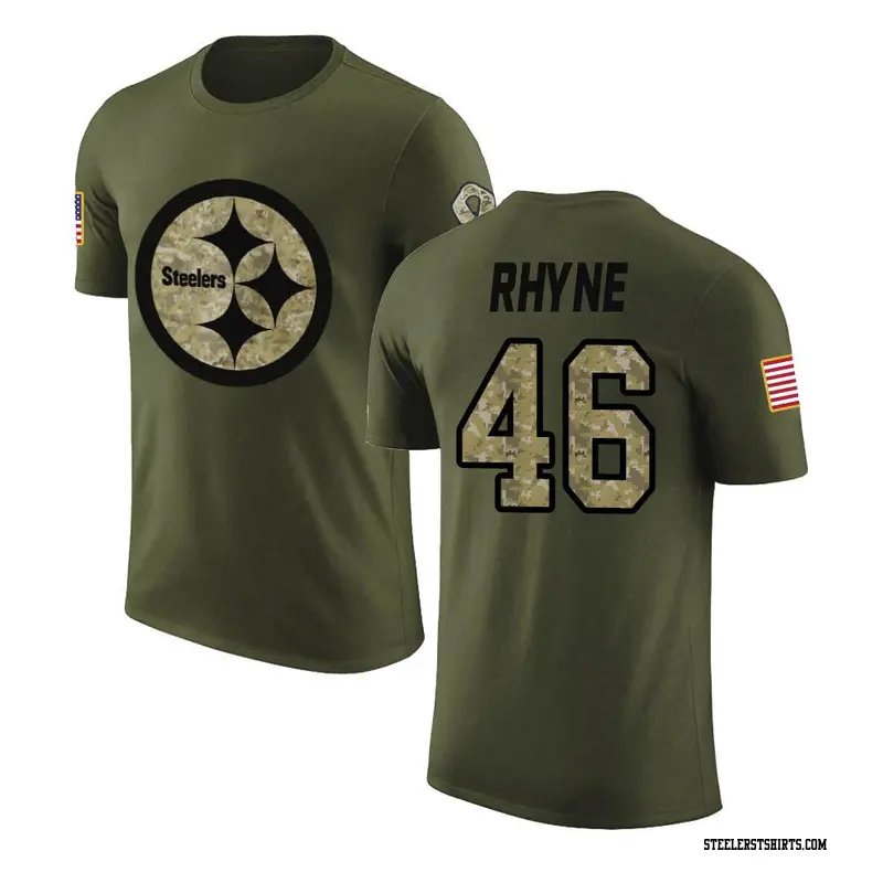 Men's Pittsburgh Steelers ＃46 Forrest Rhyne Olive Salute to Service T-Shirt