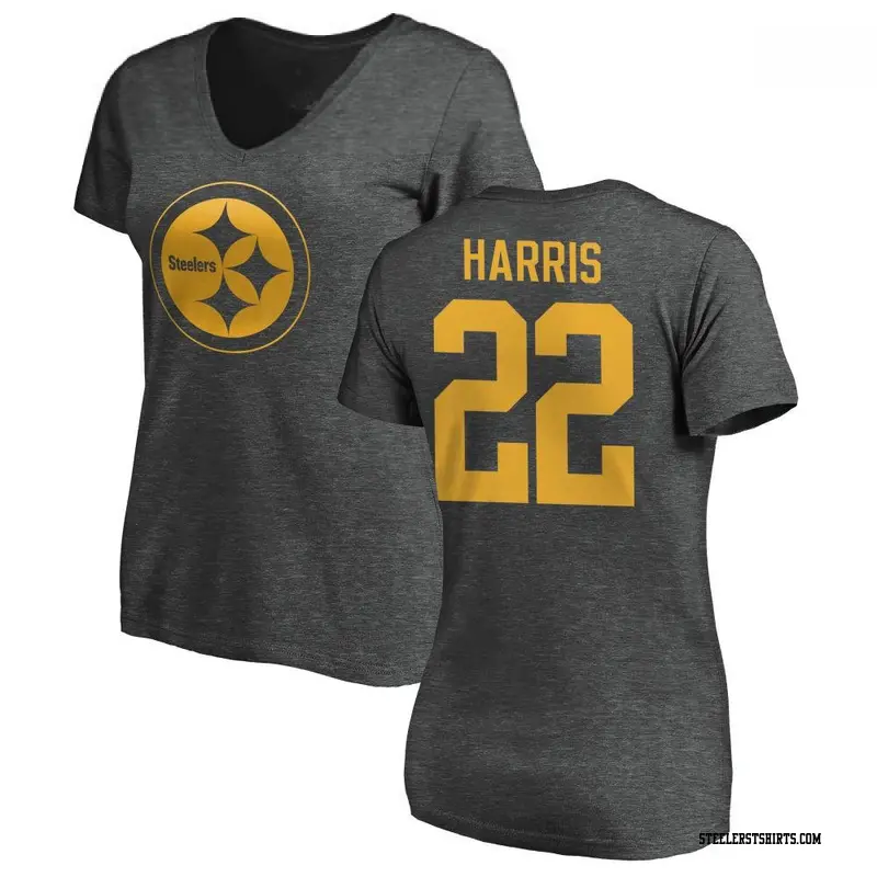 Women's Pittsburgh Steelers ＃22 Najee Harris Ash One Color T-Shirt