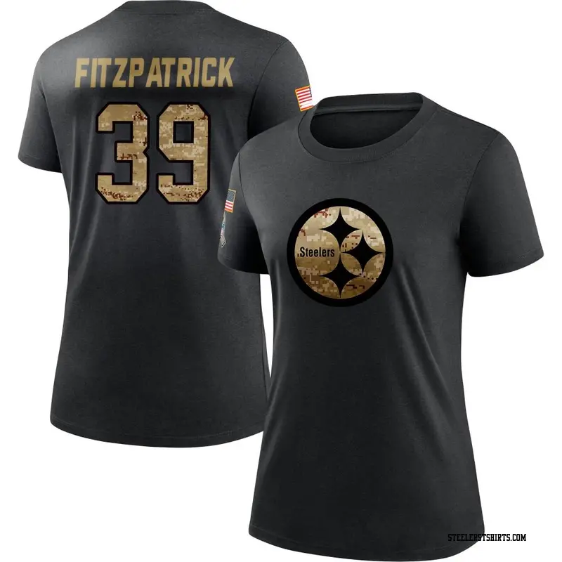 Women's Pittsburgh Steelers ＃39 Minkah Fitzpatrick Black 2020 Salute To Service Performance T-Shirt