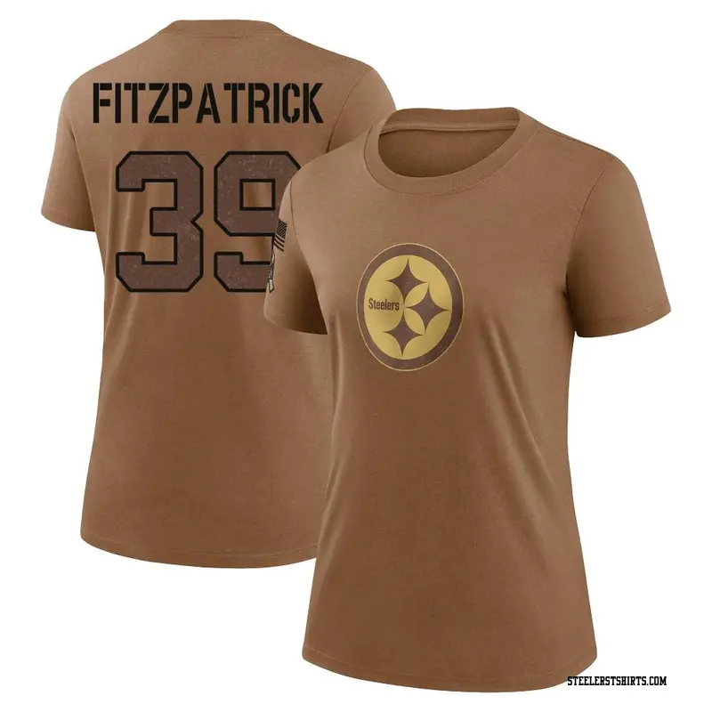 Women's Pittsburgh Steelers ＃39 Minkah Fitzpatrick Brown 2023 Salute To Service Performance T-Shirt