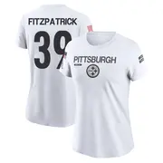 Women's Pittsburgh Steelers ＃39 Minkah Fitzpatrick White 2024 Salute to Service Performance T-Shirt