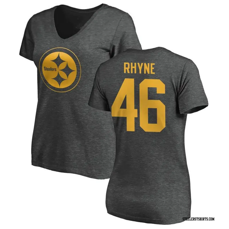 Women's Pittsburgh Steelers ＃46 Forrest Rhyne Ash One Color T-Shirt